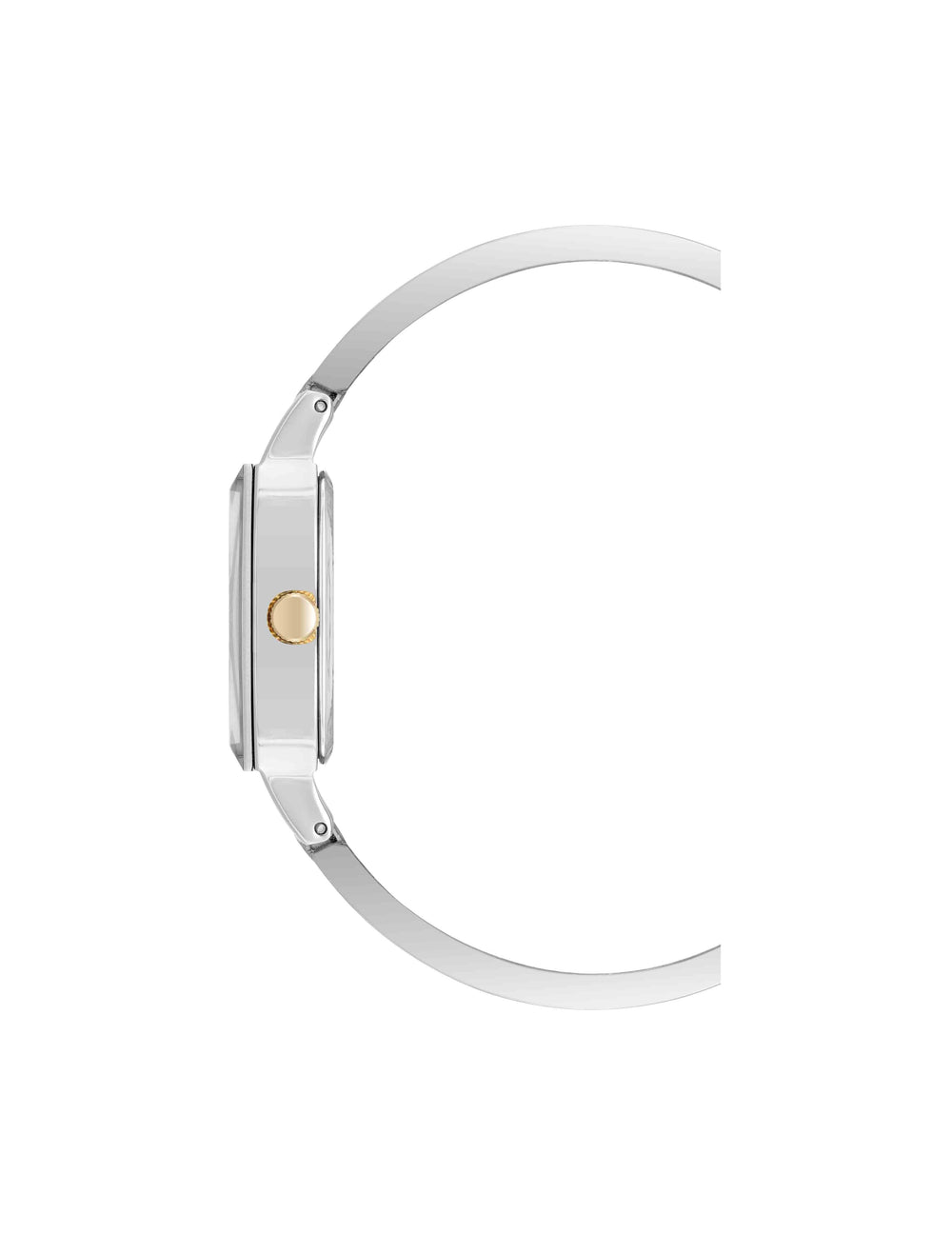 Cushion Case Bangle Watch with Diamond Accent - Anne Klein Silver-Tone/Gold-Tone