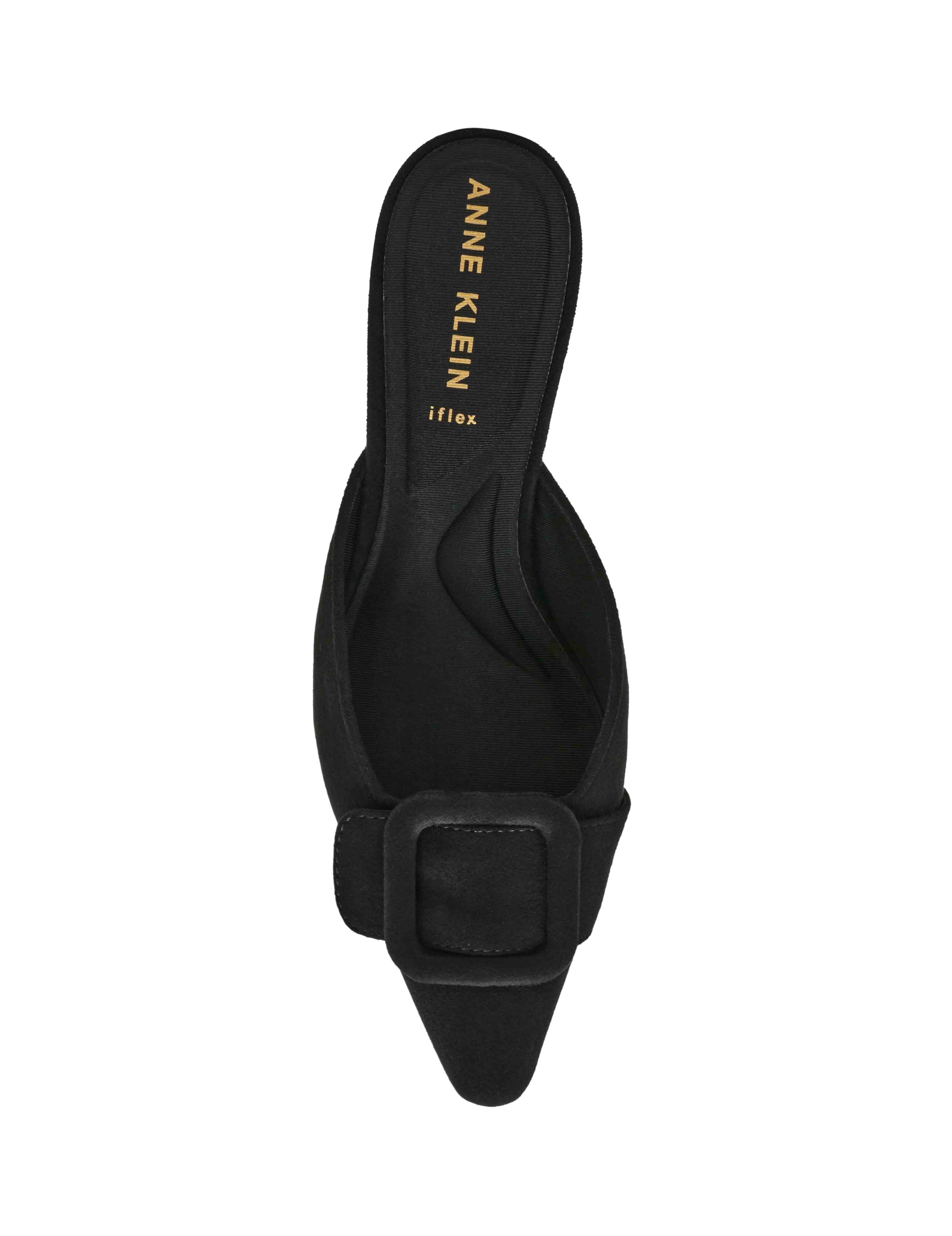 Cassia Mule - Anne Klein Blk Micro Suede