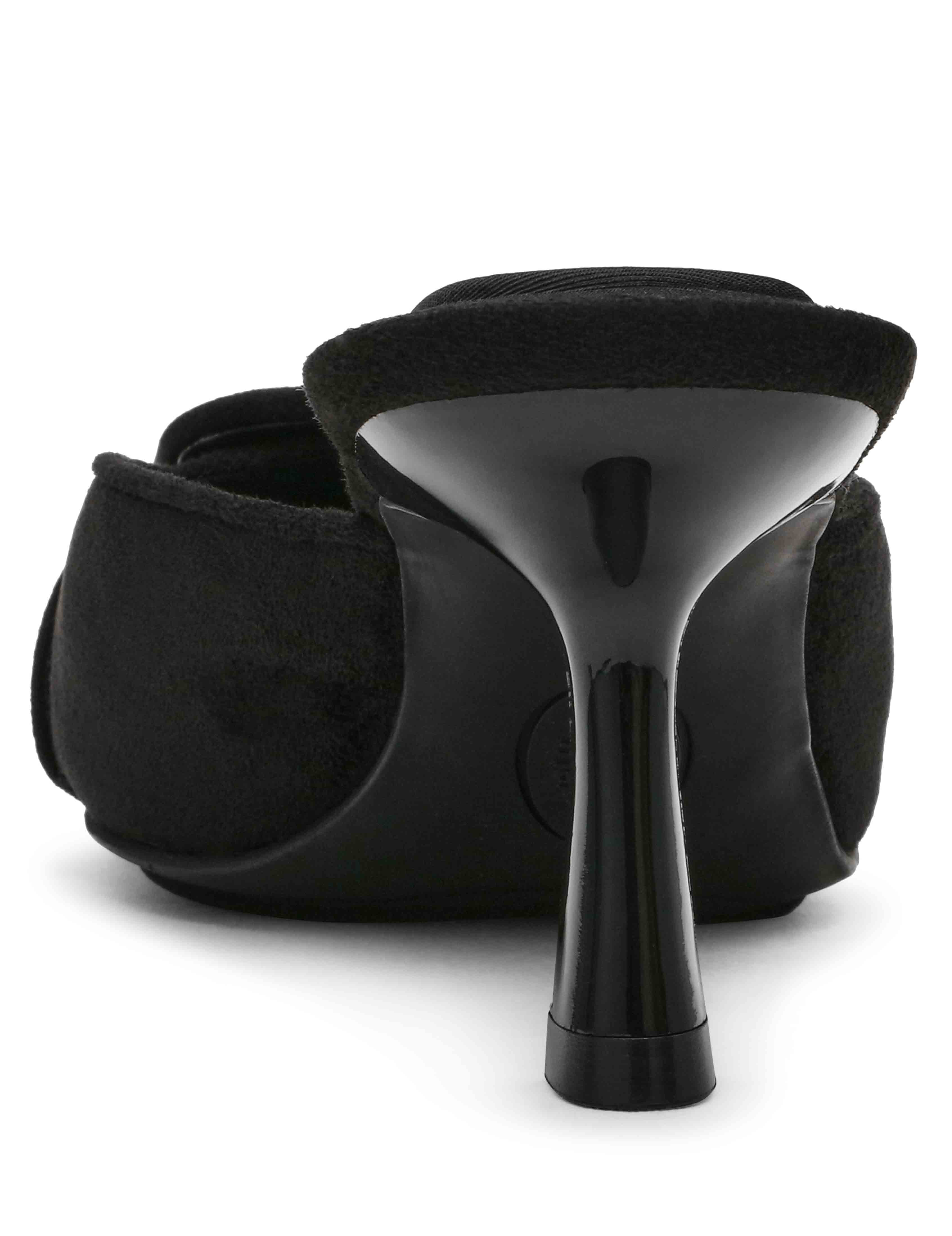 Cassia Mule - Anne Klein Blk Micro Suede