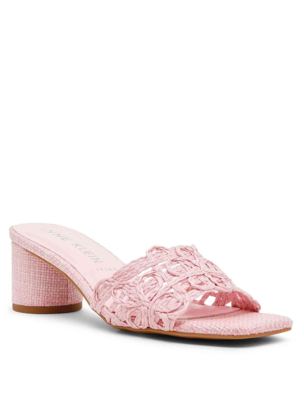 Flores Block Heel - Anne Klein Pink Raffia