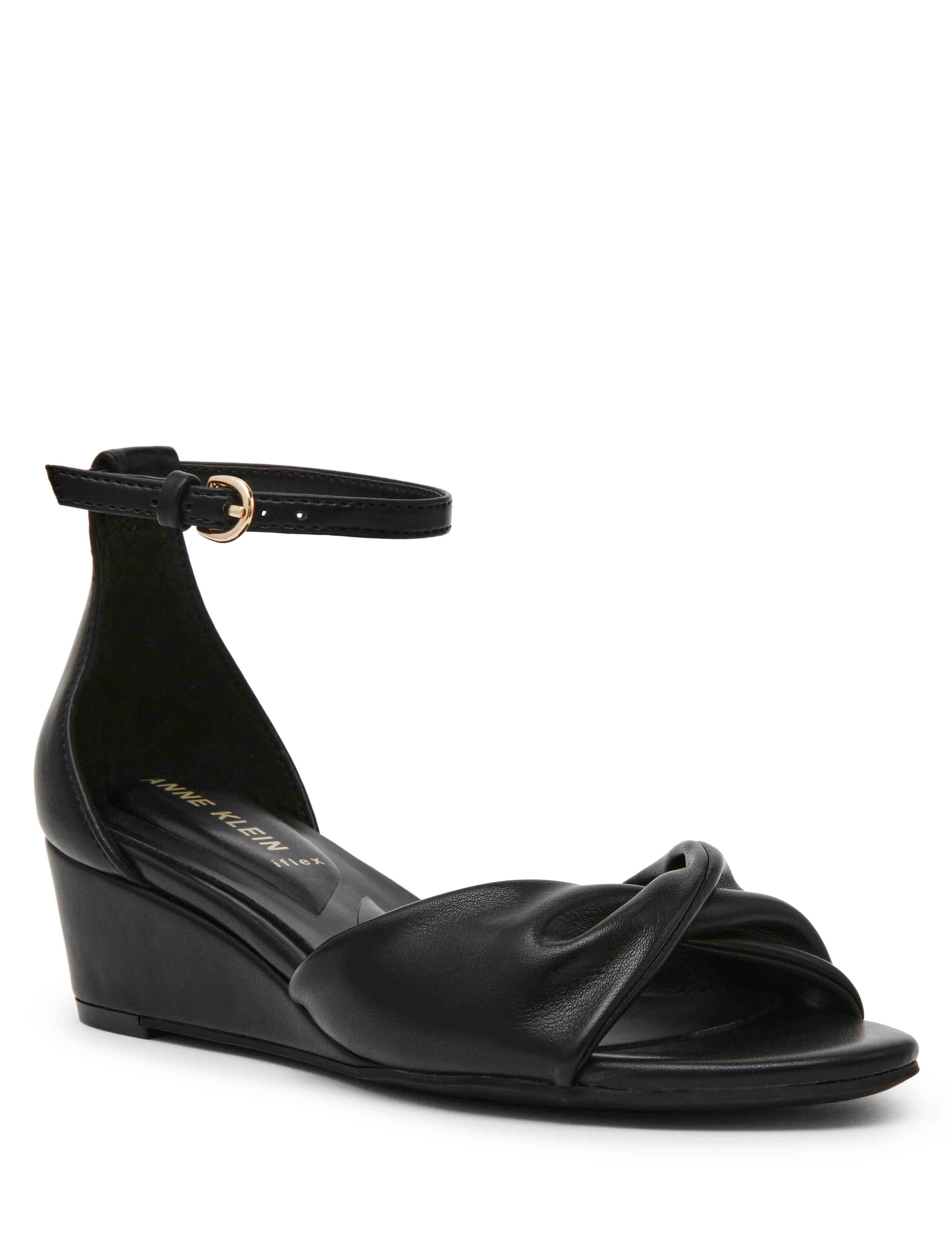 Whitby Wedge - Anne Klein Black Smooth