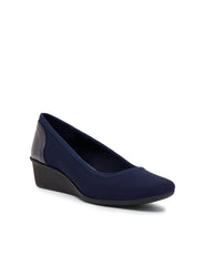 Wisher Wedges Navy - Anne Klein Navy Multi Fabric