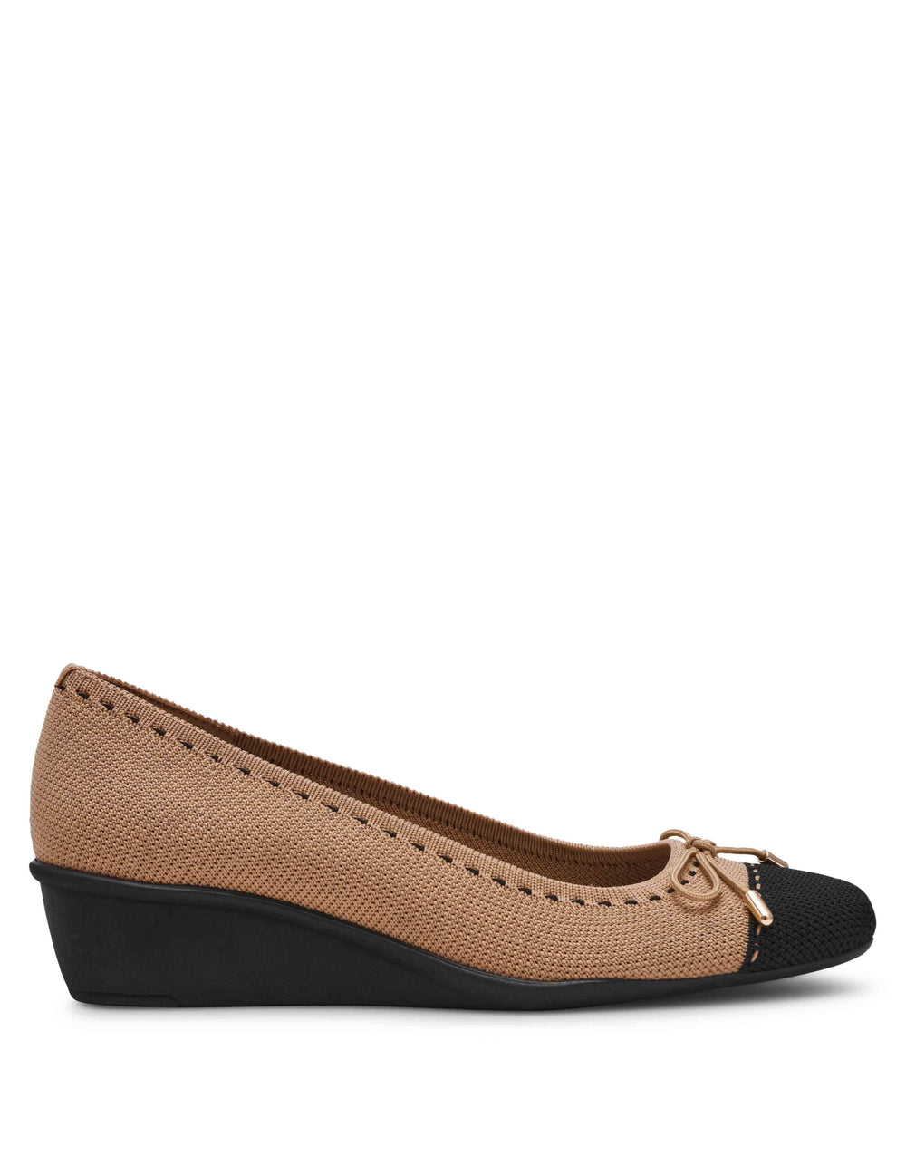 Wesson Wedge - Anne Klein Camel/Blk