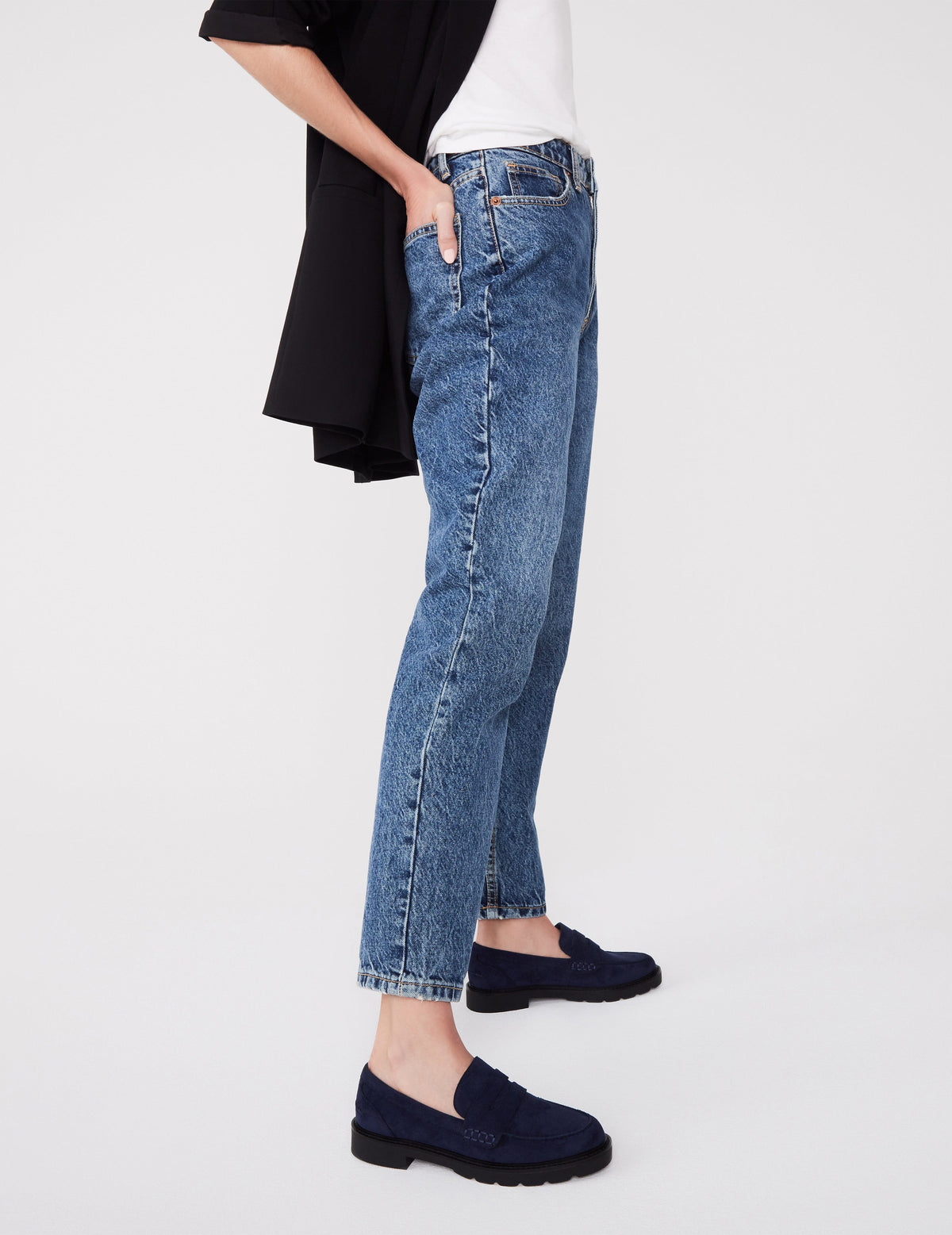Emmylou Suede Loafer in Navy - Anne Klein Navy