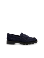 Emmylou Suede Loafer in Navy - Anne Klein Navy