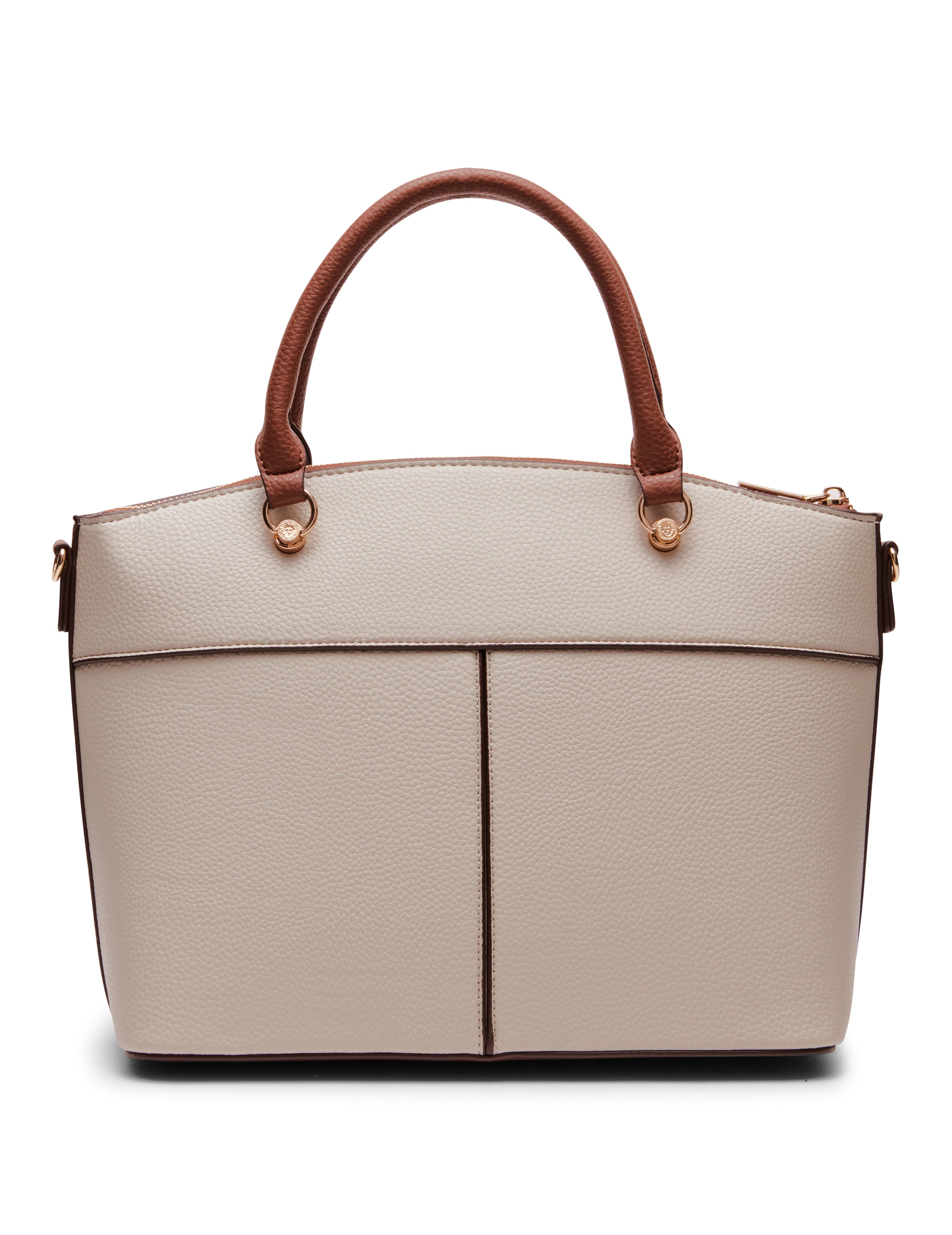 Dome Satchel Handbag with Crossbody Strap - Anne Klein
