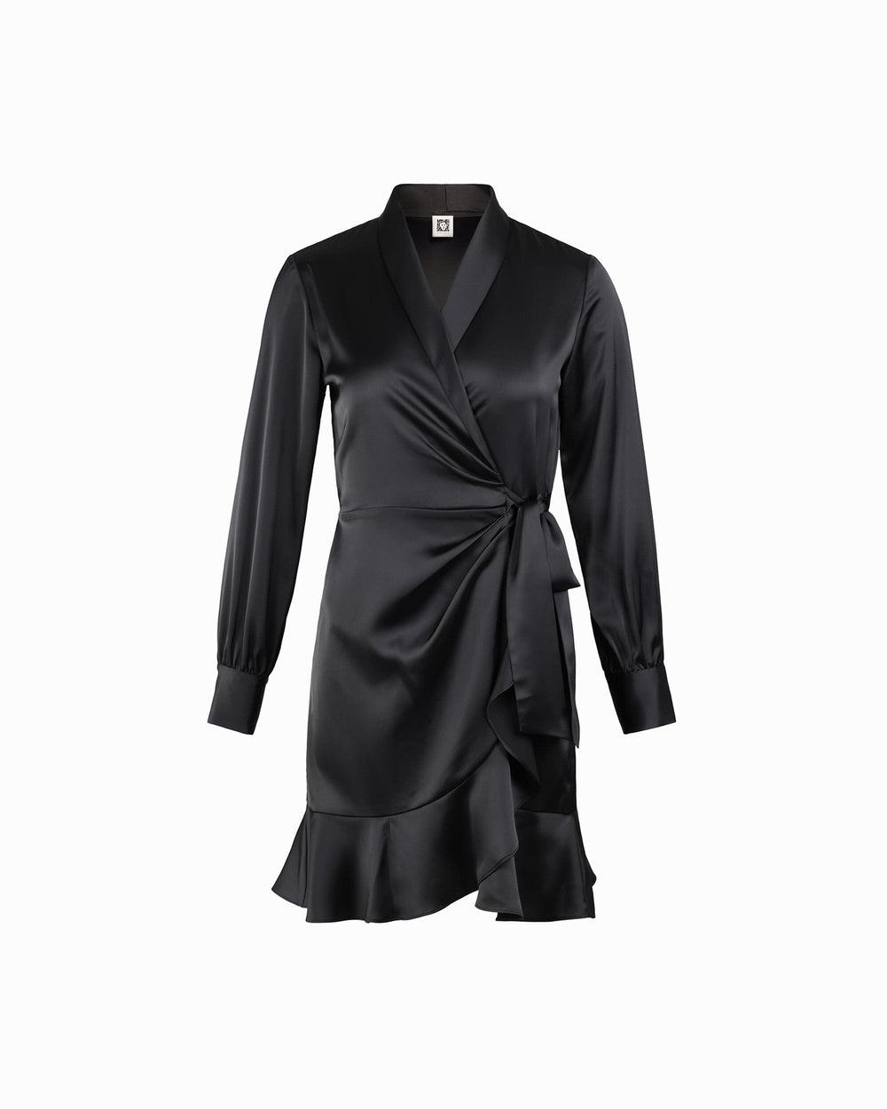 Shawl Collar Faux Wrap Dress - Anne Klein Anne Black