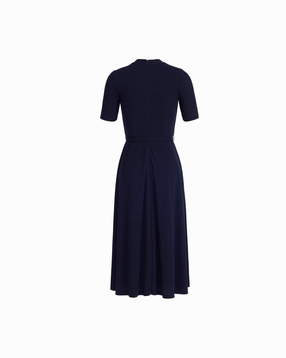 Twist Neck Fit and Flare Midi Dress - Anne Klein DEEP NAVY