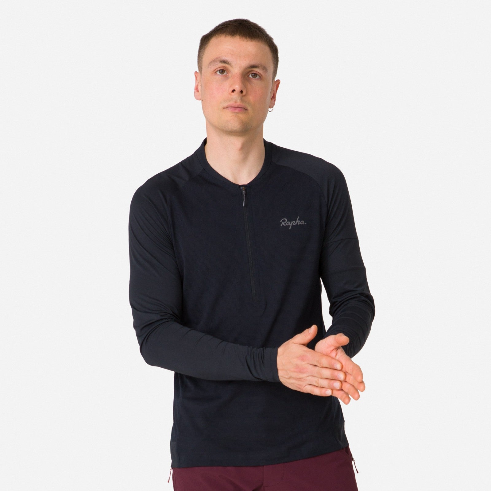 Rapha Explore Long Sleeve Zip Neck Tech T-shirt